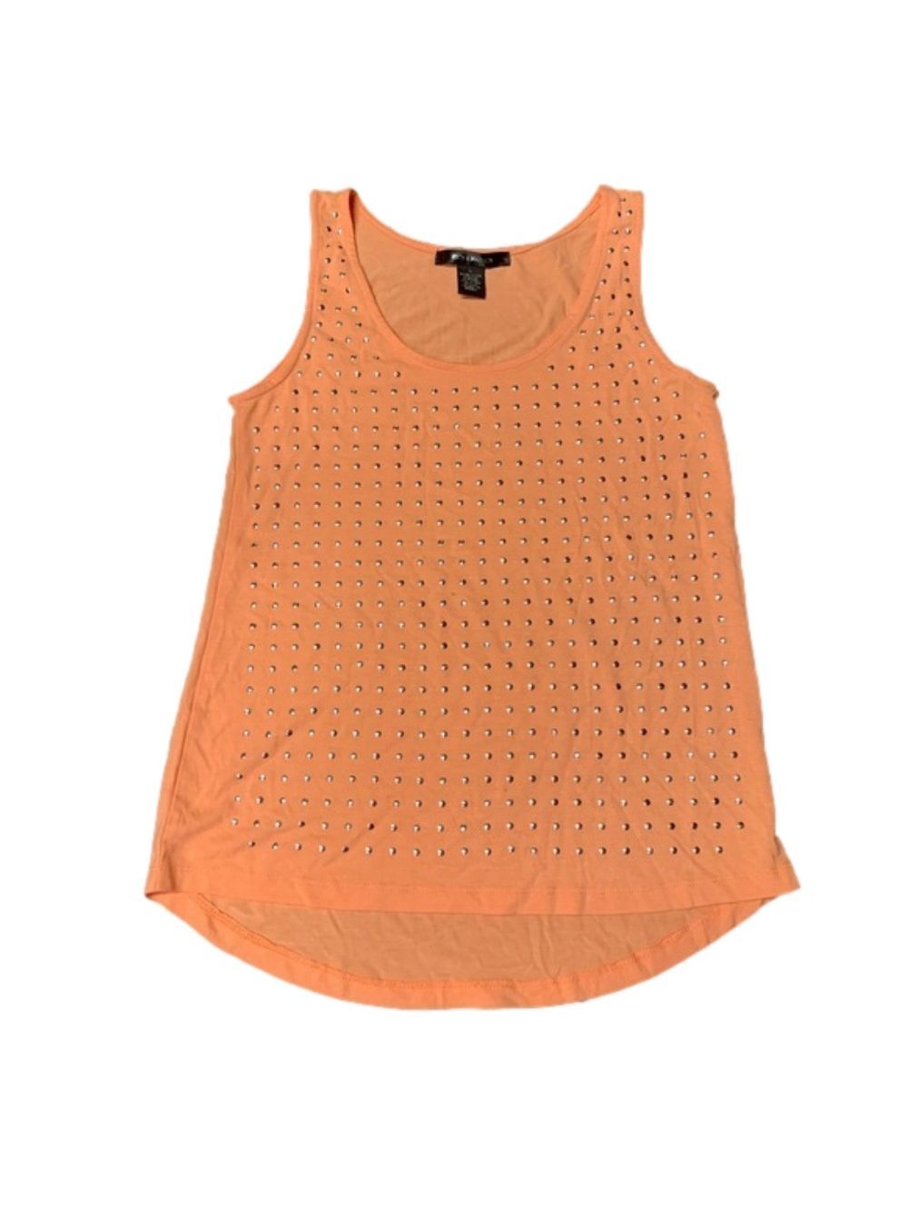 Orange & Silver Studded Tank Top